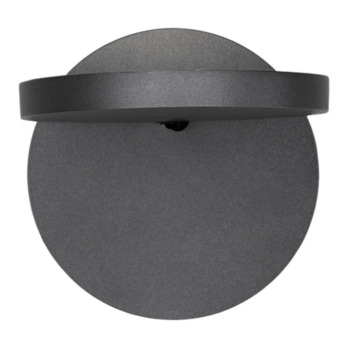 Black circular wall shelf with a matte finish and a sleek, minimalist design. Perfect for modern decor.