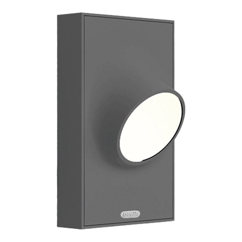 Modern gray wall lamp with a sleek oval light insert, offering a minimalist design featuring clean lines and smooth surfaces.
