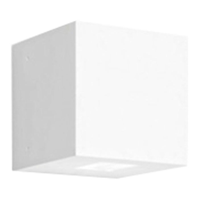 Simple white cube wall lamp, featuring a sleek, modern design with a smooth, matte finish.
