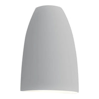 Sleek white wall light with a smooth, curved design, perfect for modern and minimalist decor.