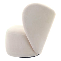 Minimalist cream chair with smooth, curved lines and a soft texture. Perfect for modern interior decor.