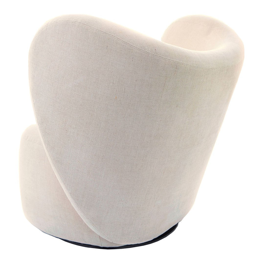 Creamy-white sculptural armchair with a smooth texture and minimalist design. Perfect for modern interiors.
