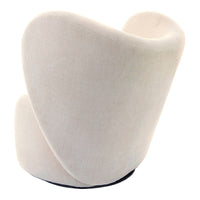 Creamy-white sculptural armchair with a smooth texture and minimalist design. Perfect for modern interiors.