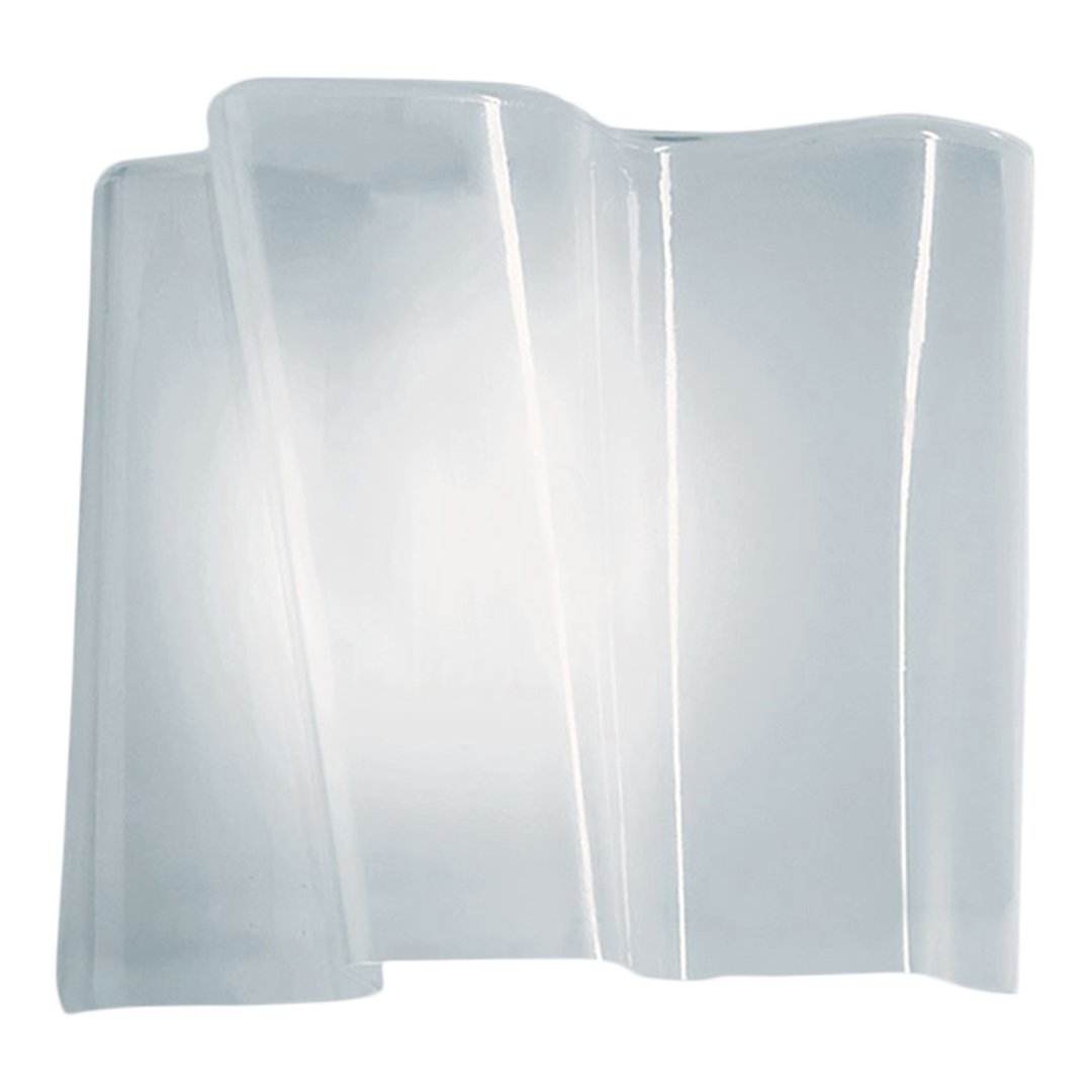 Translucent glass wall sconce with sleek, wavy design in clear color, enhancing modern decor aesthetics.