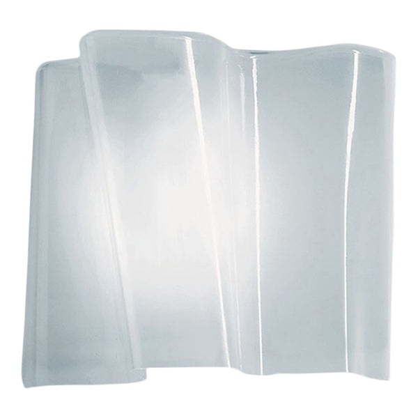 Translucent glass wall sconce with sleek, wavy design in clear color, enhancing modern decor aesthetics.