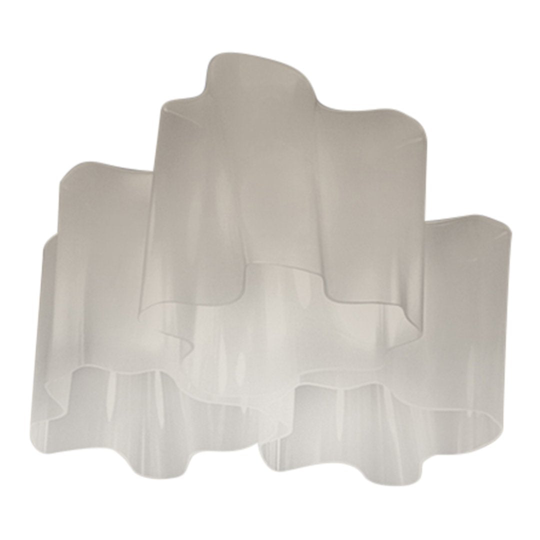 Translucent white layered lamp with a wavy pattern, adding a modern touch to any space.