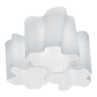 White wavy ceiling lamp with a sleek, modern design featuring smooth, translucent curves and a minimalist aesthetic.