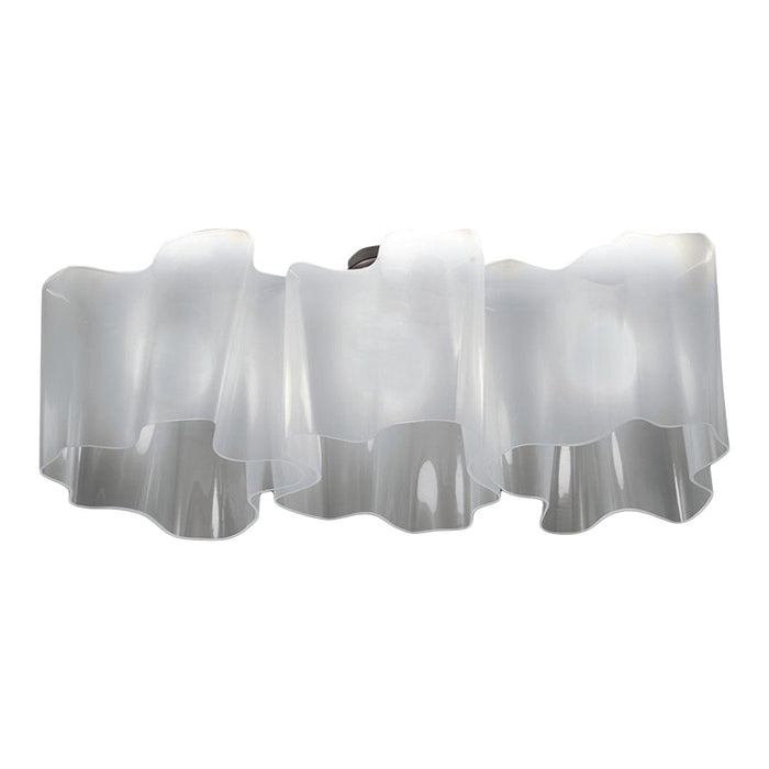 "Modern white wavy ceiling light fixture with sleek, translucent design and subtle reflective accents."