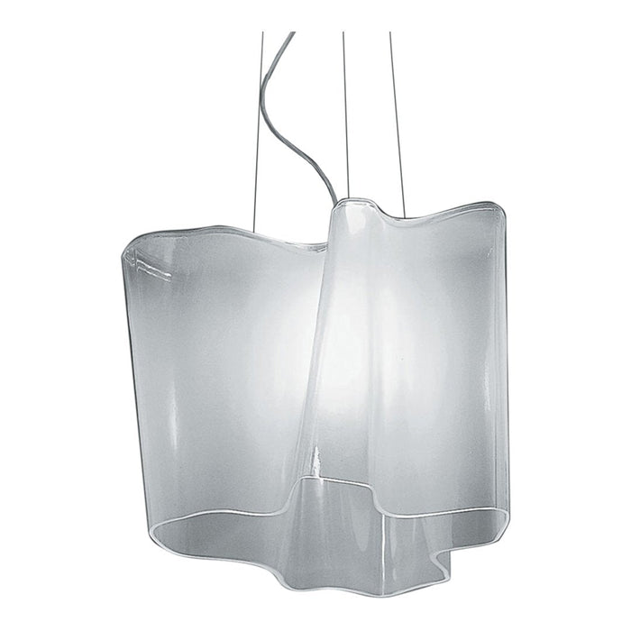White, translucent pendant light with a soft, wavy design, perfect for modern decor.