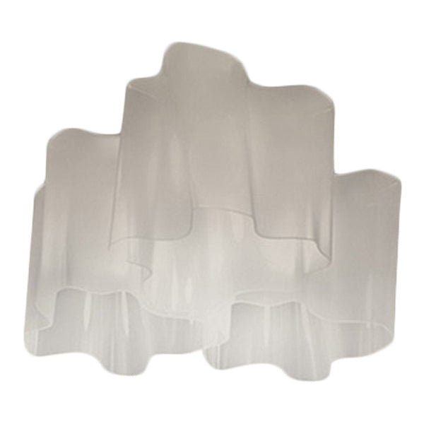 Translucent white lamp shade with smooth, wavy edges and layered design for a modern, airy look.