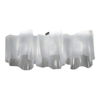 Modern frosted glass ceiling light fixture in soft white with elegant wave pattern.