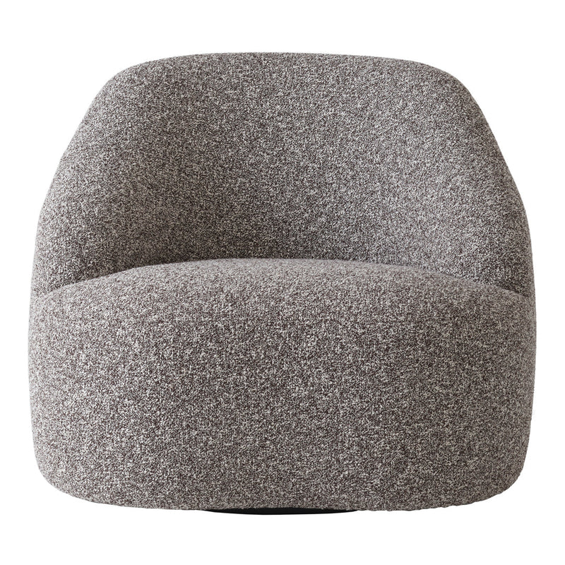 Gray textured armchair with a soft, cozy pattern, perfect for modern living spaces.