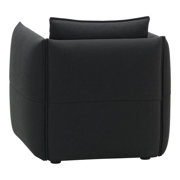 Stylish black cube ottoman with a sleek, modern design and smooth fabric texture. Perfect for any décor.