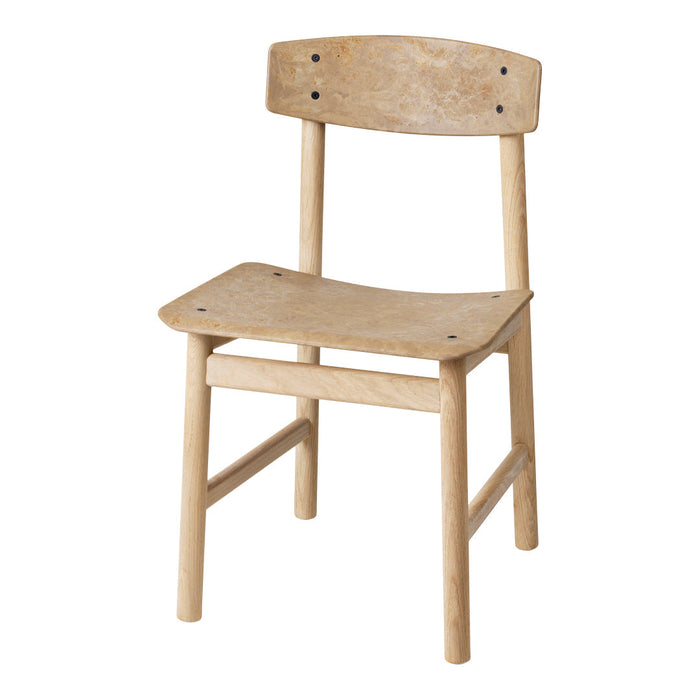 Natural wood chair with a smooth, light beige finish and simple, minimalist design. Perfect for modern decor.