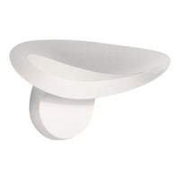 Sleek, modern wall shelf in smooth white finish, featuring a minimalist curved design with no patterns.