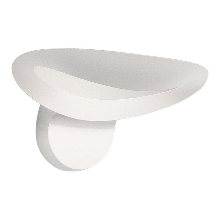 Sleek, modern wall shelf in smooth white finish, featuring a minimalist curved design with no patterns.