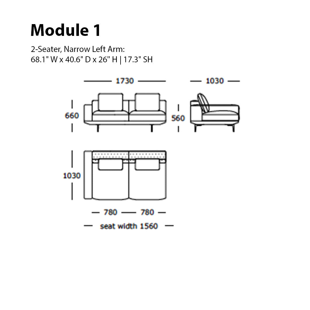 Surface Modular Sofa (Modules 1 - 4)