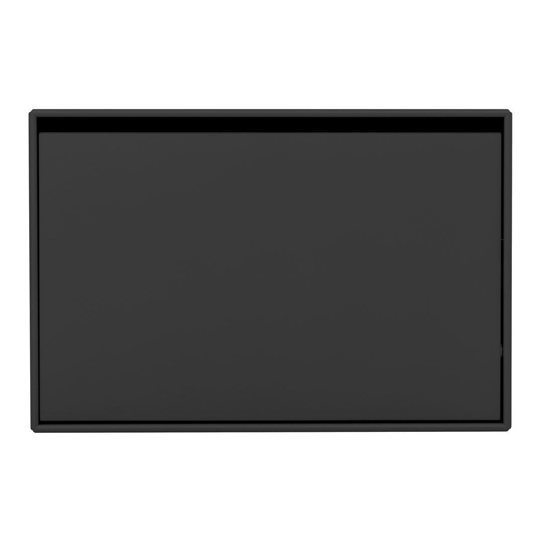 Solid black rectangular tray with smooth surface and sleek edges, ideal for modern decor and organization.