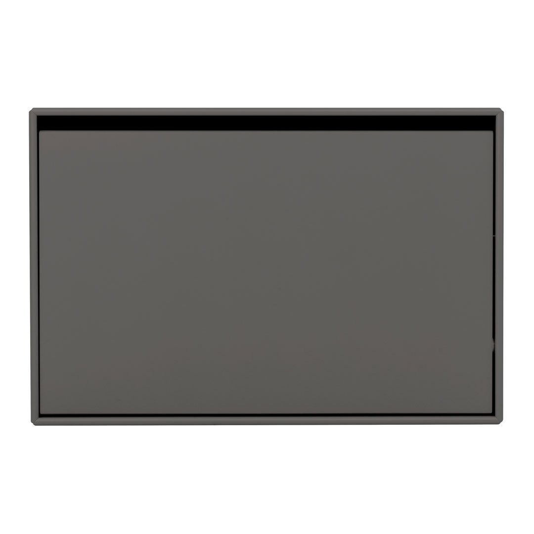 Sleek gray rectangular tray with a clean, smooth surface and black border. Ideal for modern decor.