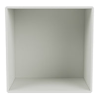 White square storage box with a smooth, matte finish and no visible patterns, ideal for minimalist decor.