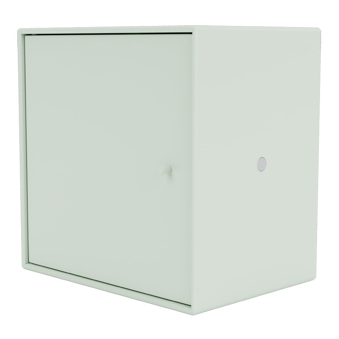 Mint green, modern square storage box with a smooth finish and minimalistic design. Ideal for stylish organization.