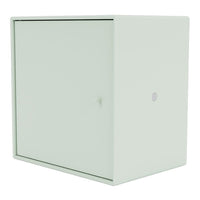 Mint green, modern square storage box with a smooth finish and minimalistic design. Ideal for stylish organization.