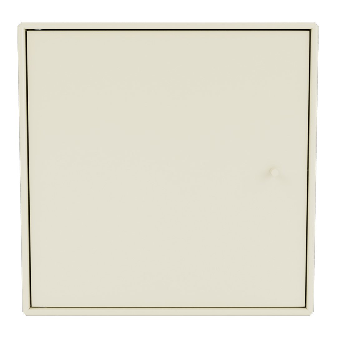 Beige square panel with a subtle texture and thin dark trim around the edges. No additional patterns or designs.