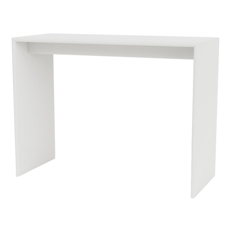 Minimalist white console table with smooth, clean lines and a matte finish. Perfect for modern decor.