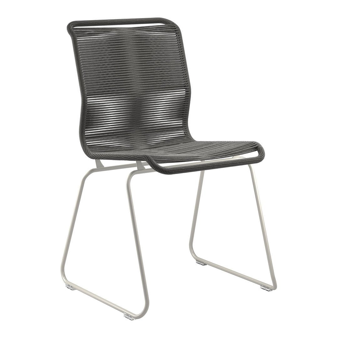 Sleek black mesh chair with a modern wavy pattern and a silver metal frame. Ideal for contemporary spaces.
