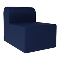 Navy blue modular chair with a textured fabric design, perfect for modern and minimalist interiors.