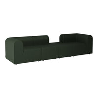 Olive green modular sofa with a sleek, minimalist design featuring smooth, rounded edges. Perfect for modern interiors.