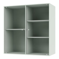 Light green shelving unit with ribbed texture and smooth finish, ideal for stylish storage solutions.