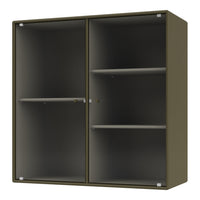 Olive green cabinet with a textured, ribbed pattern and sleek glass doors, perfect for modern interiors.