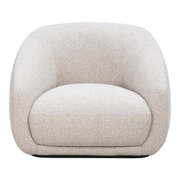 Soft cream armchair with a subtle textured pattern, perfect for modern living spaces.