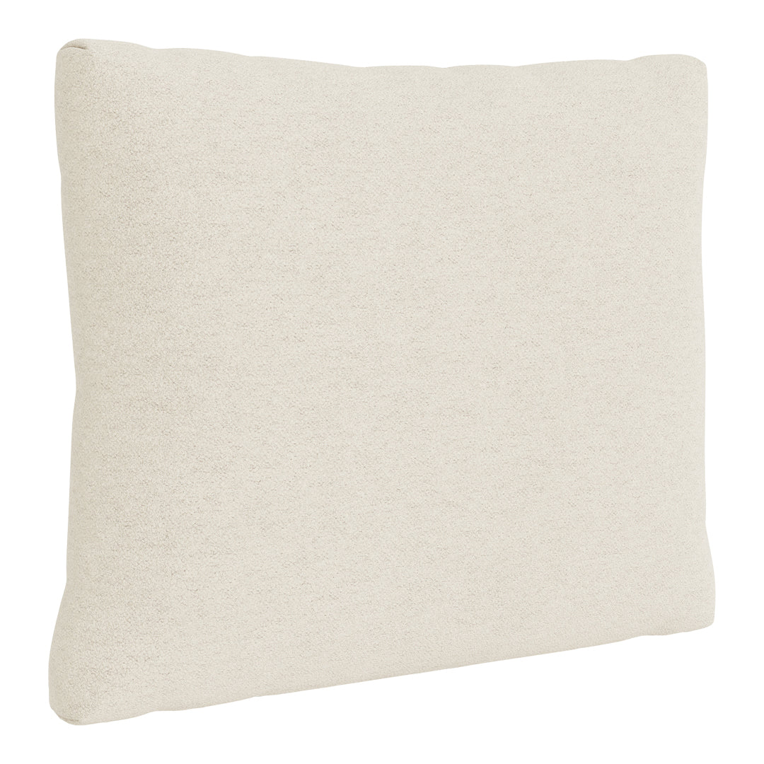 Beige textured throw pillow with a minimalist design, perfect for adding a neutral accent to any decor.