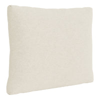 Beige textured throw pillow with a minimalist design, perfect for adding a neutral accent to any decor.