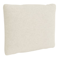 Light beige throw pillow with a soft, textured pattern adds a cozy touch to any decor.