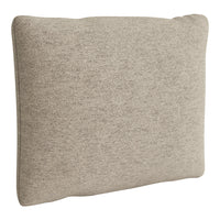 Neutral beige pillow with a subtle, textured pattern. Ideal for versatile home decor.