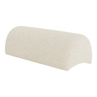 Beige curved pillow with a subtle texture, perfect for adding a soft, neutral tone to any space.
