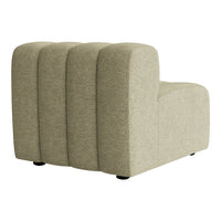 Tan textured fabric with curved, ribbed patterns in a minimalist design. Perfect for contemporary living spaces.