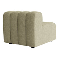 Tan textured fabric with curved, ribbed patterns in a minimalist design. Perfect for contemporary living spaces.