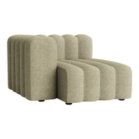 Textured beige modular sofa with curved, contemporary lines and a soft, neutral finish. Ideal for modern decor.
