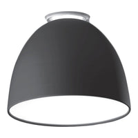 Modern black dome pendant lamp with a smooth matte finish and white interior for bright illumination.
