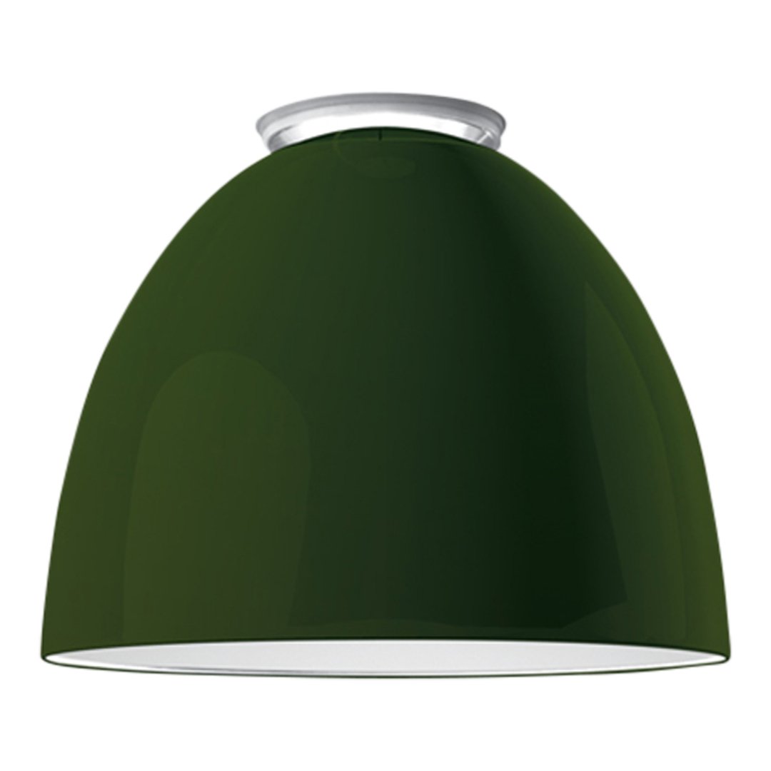 Green dome pendant lamp with a smooth finish and white interior, perfect for modern interiors.