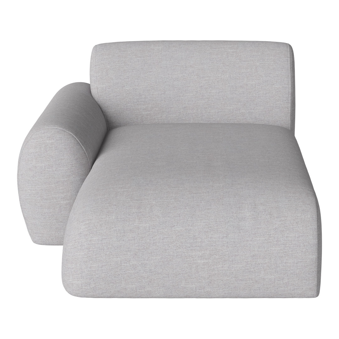 Light gray modular chair with a smooth, modern texture, featuring a sleek, minimalist design. Perfect for contemporary spaces.