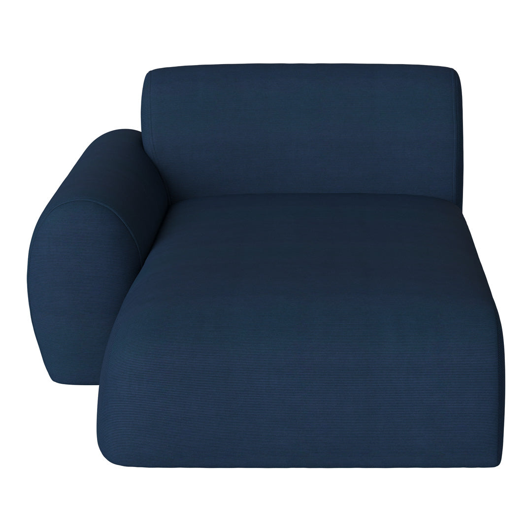 Navy blue textured fabric sofa with a modern, minimalistic design. Perfect for contemporary living spaces.