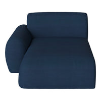 Navy blue textured fabric sofa with a modern, minimalistic design. Perfect for contemporary living spaces.