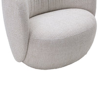 Light gray upholstered chair with a soft, textured fabric and smooth, curved silhouette. Perfect for modern decor.