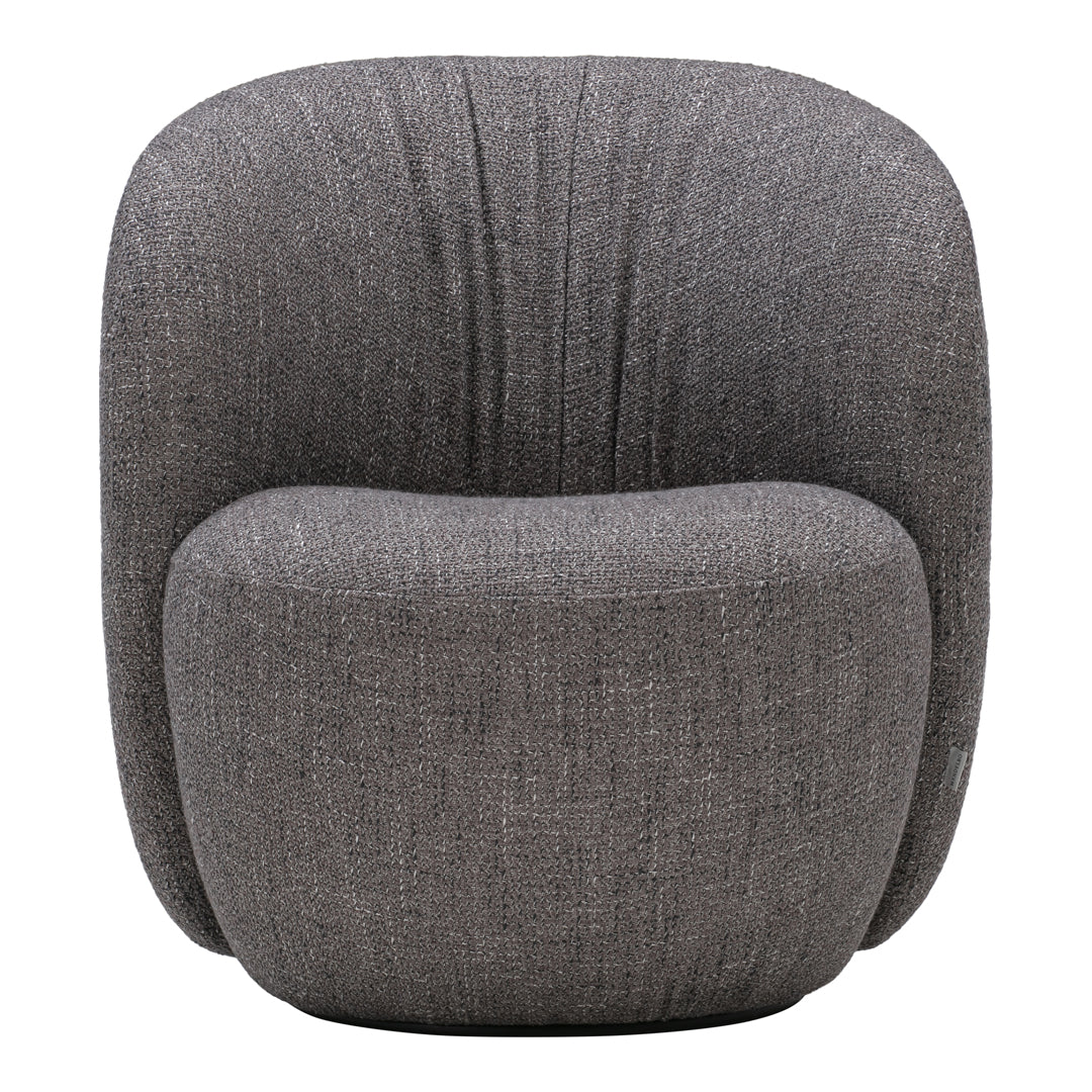 Textured grey upholstery with subtle lines and rounded shapes for a modern, sleek look. Ideal for contemporary decor.