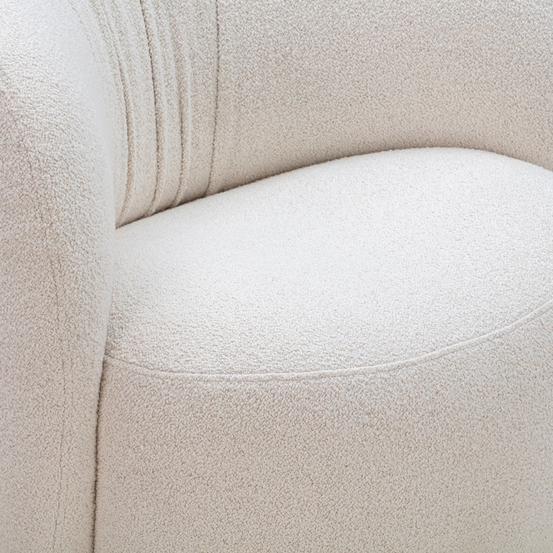 Textured ivory fabric with subtle ribbed patterns, ideal for adding a modern touch to any space.